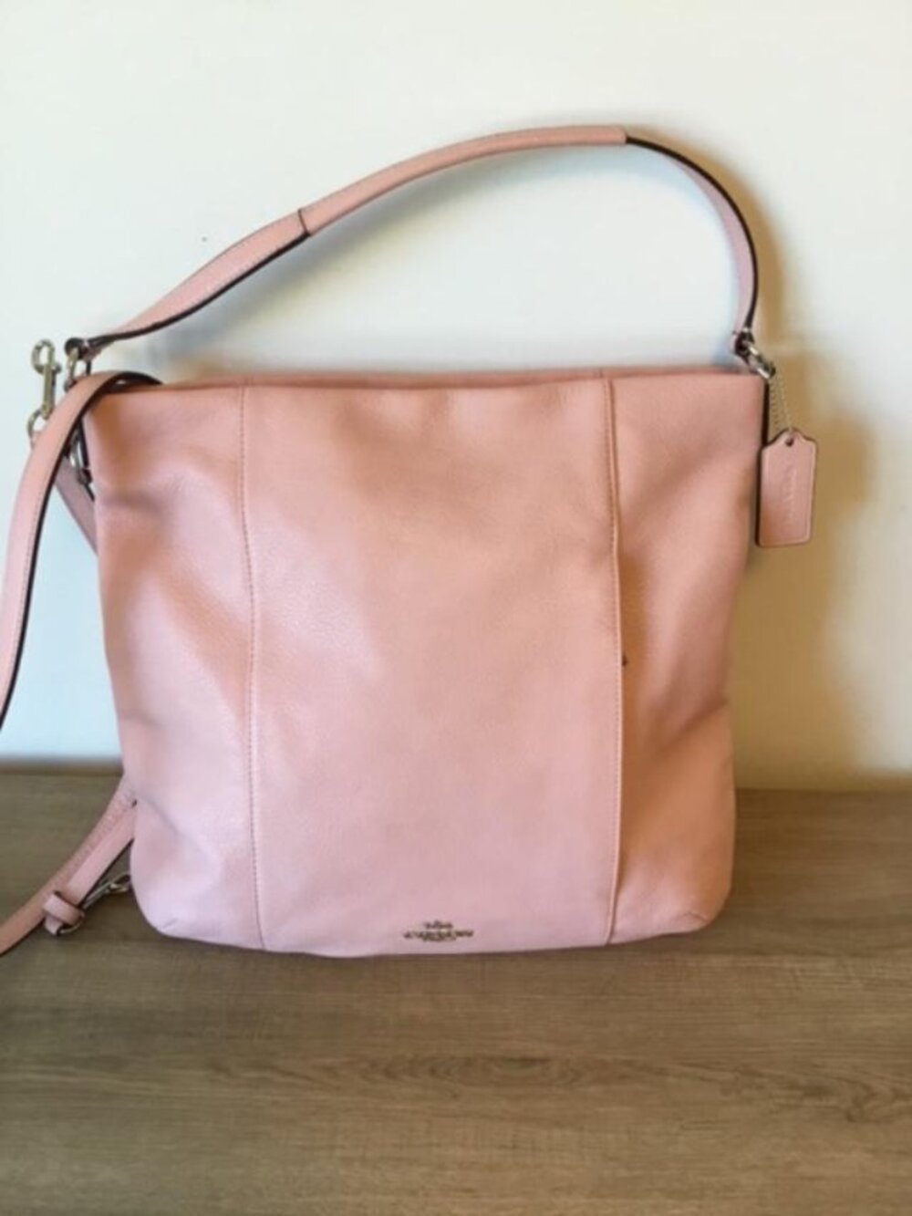 Coach Isabelle Pebble Leather Blush Pink Convertible Shoulder Crossbody NWT $395 - Picture 3 of 14